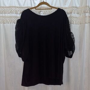 Blouse with Sheer Sleeves
